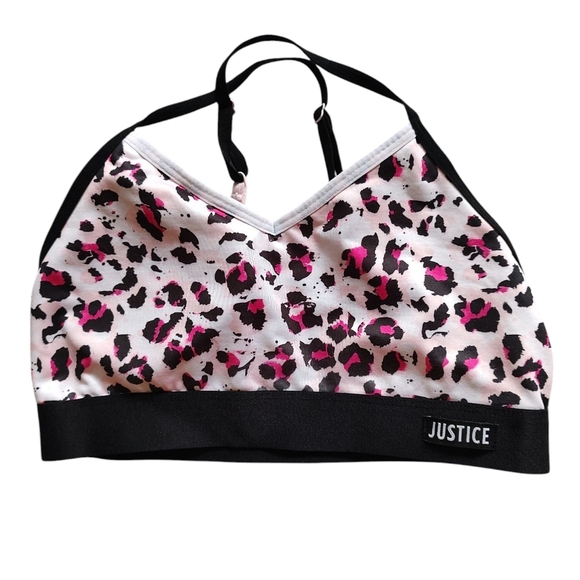 Justice Leopard Print Sports Bra/Bralette 32 - Picture 1 of 9